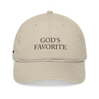 God's Favorite embroidered baseball cap | Be Alma back embroidery