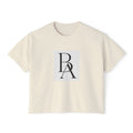 Women's Boxy Tee — Minimal Monogram 'BA' Graphic Tee